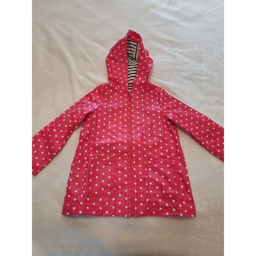 Gap Girls Hot Pink Polka Dot Rain Jacket Sz 5